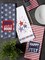 Patriotic Dish Towel Set – 3 Decorative Kitchen Towels, 18x28, Red, White & Blue “Boom” Design